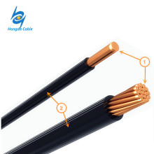 PVC sólido de cobre aislado 8 awg 10 awg Cable Cable por metro de precio